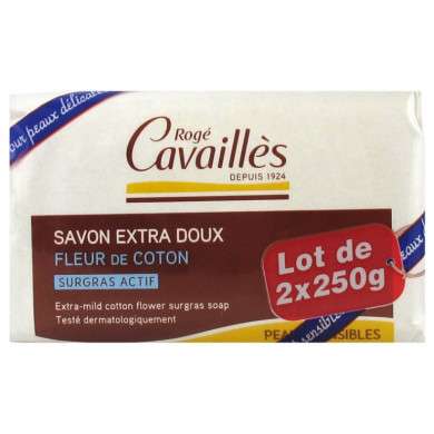 Rogé Cavaillès Savon Extra Doux Fleur de Coton Lot de 2 x 250 g Rogé Cavaillès Savon Extra Doux Fleur de Coton Lot de 2 x 250 g