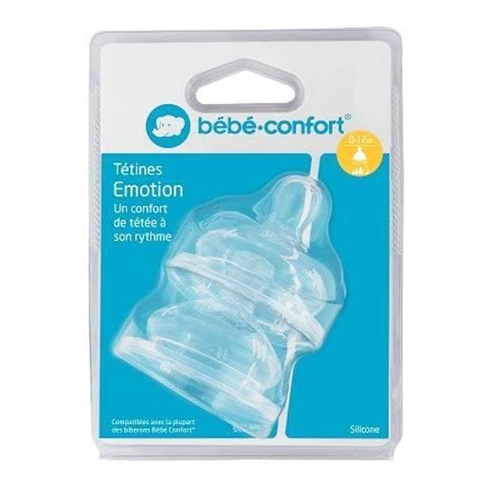 Bebe Confort TETINES EMOTION - T.1 3 VITESSES (0/12M) - SILICONE X2 6982 Bebe Confort TETINES EMOTION - T.1 3 VITESSES (0/12M) - SILICONE X2 6982