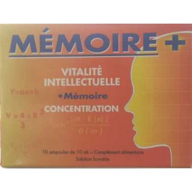 MÉMOIRE PLUS BOITE DE 10 AMPOULES BUVABLES