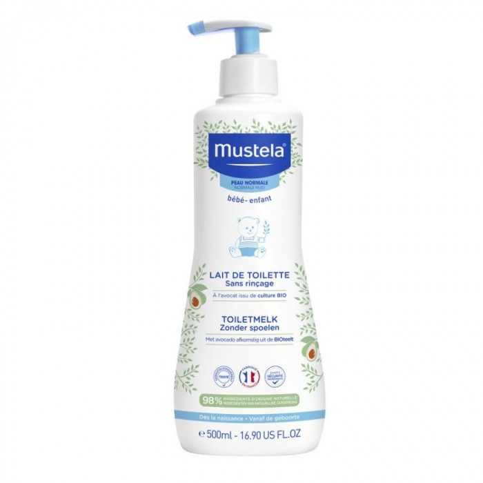 Mustela Lait De Toilette Sans Rinçage A L'Avocat Bio Visage Et Siège Peau Normale Flacon 500ml  Mustela Lait De Toilette Sans Rinçage A L'Avocat Bio Visage Et Siège Peau Normale Flacon 500ml