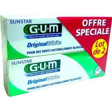 GUM ORIGINAL WHITE LOT DE 2 DENTIFRICES GUM ORIGINAL WHITE LOT DE 2 DENTIFRICES