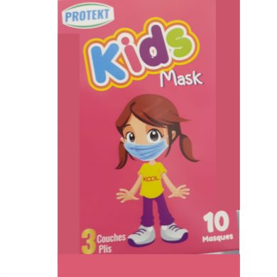 Protect Kids Mask 3 couches plis 10 masques filles  Protect Kids Mask 3 couches plis 10 masques filles