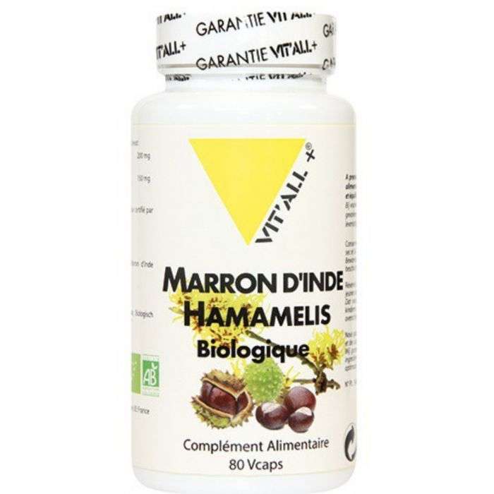 VIT'ALL+ Marron d'inde Hamamelis biologique 80 gelules VIT'ALL+ Marron d'inde Hamamelis biologique 80 gelules