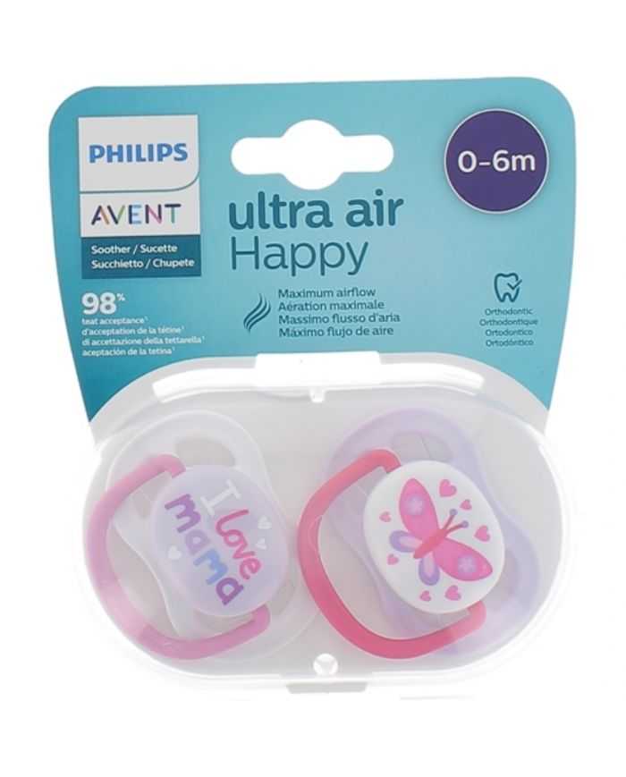 AVENT ultra air happy GRL 0-6 mois - AVENT - Sucettes et Attaches