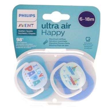 Sucette ultra air nuit 6-18 mois bleues - Philips avent - Allobebe Maroc