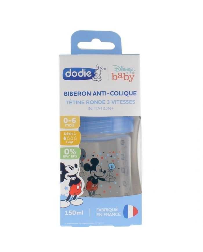Dodie - Sensation+ Biberon Anti Colique 0-6 mois Tétine Plate 150ml