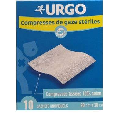 Urgo Compresses de Gaze Stériles 20cmx20cm  Urgo Compresses de Gaze Stériles 20cmx20cm