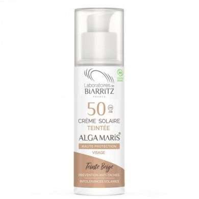 BIARRITZ Alga Maris creme solaire teinté beige spf50 BIARRITZ Alga Maris creme solaire teinté beige spf50