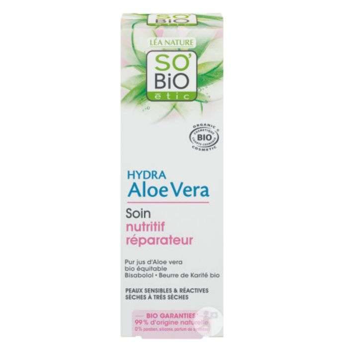 SO BIO creme nutritive Aloe vera peaux sensibles et reactives 50ml SO BIO creme nutritive Aloe vera peaux sensibles et reactives 50ml