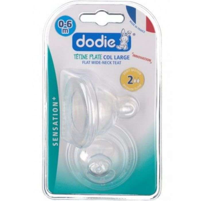 Dodie Sensation + Tétines Plate Col Large Débit 2 0-6m 2 Pièces Dodie Sensation + Tétines Plate Col Large Débit 2 0-6m 2 Pièces