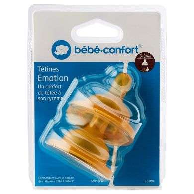 BEBE CONFORT TETINES EMOTION - T2 3 VITESSES (6/24M) - LATEX X2 6951