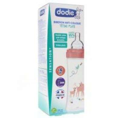 DODIE Biberon Sensation+ anti-colique tétine plate 330ml rose DODIE Biberon Sensation+ anti-colique tétine plate 330ml rose