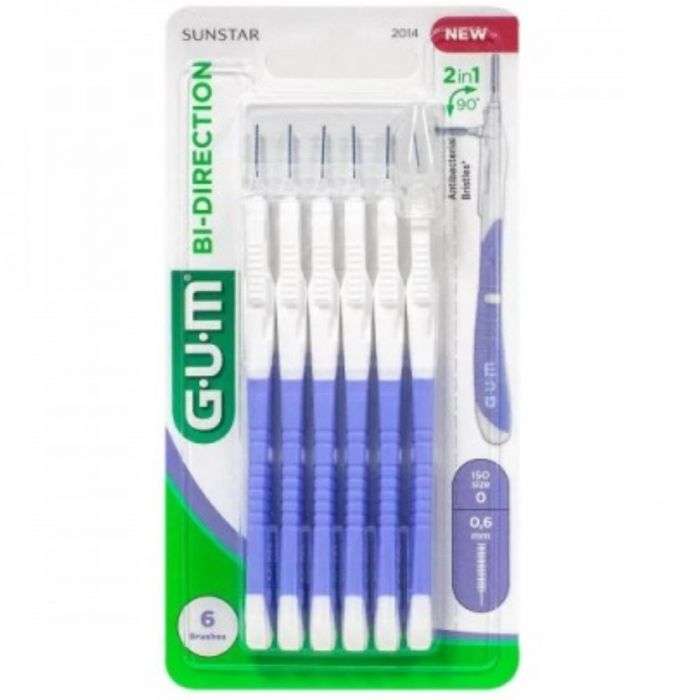 GUM - Bi-Direction Brossettes Interdentaires 0,6 mm 2014 - Lot de 6 Brossettes GUM - Bi-Direction Brossettes Interdentaires 0,6 mm 2014 - Lot de 6 Brossettes