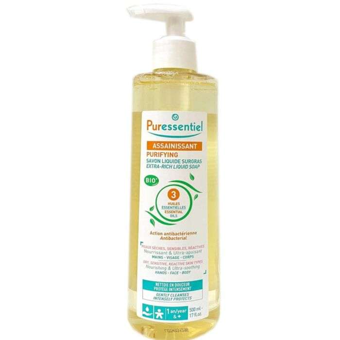 PURESSENTIEL ASSAINISSANT savon liquide surgras 500ml PURESSENTIEL ASSAINISSANT savon liquide surgras 500ml