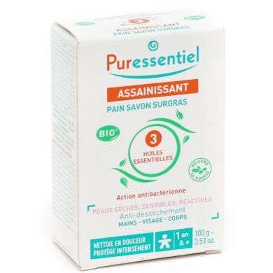PURESSENTIEL ASSAINISSANT pain savonsurgras 100g PURESSENTIEL ASSAINISSANT pain savonsurgras 100g