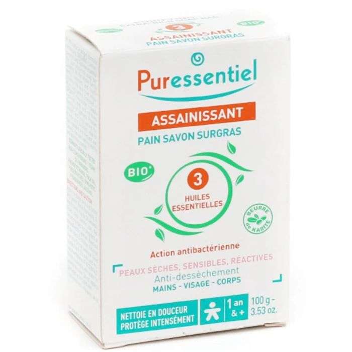 PURESSENTIEL ASSAINISSANT pain savonsurgras 100g PURESSENTIEL ASSAINISSANT pain savonsurgras 100g