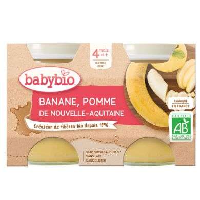 Baby bio petit pot pomme banane Baby bio petit pot pomme banane