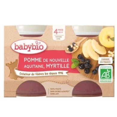BABYBIO Petits Pots Pomme/Myrtille Bio2x130g BABYBIO Petits Pots Pomme/Myrtille Bio2x130g