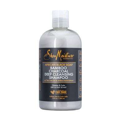 Shea Moisture African Black Soap + Bamboo + Charcoal Deep Cleansing Shampoo 384mL  Shea Moisture African Black Soap + Bamboo + Charcoal Deep Cleansing Shampoo 384mL