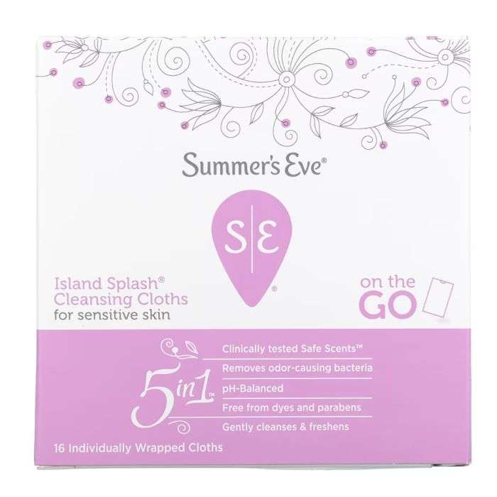 Summer's Eve island splash cleansing cloths for sensitive skin 5in1 Summer's Eve island splash cleansing cloths for sensitive skin 5in1