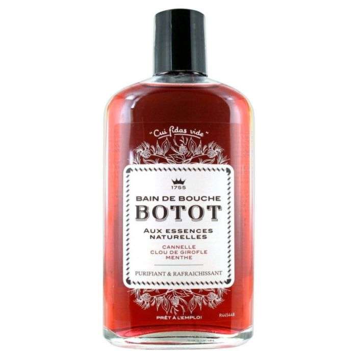 BOTOT Bain de bouche aux essences naturels (Cannelle, clou de Girofle, menthe) BOTOT Bain de bouche aux essences naturels (Cannelle, clou de Girofle, menthe)