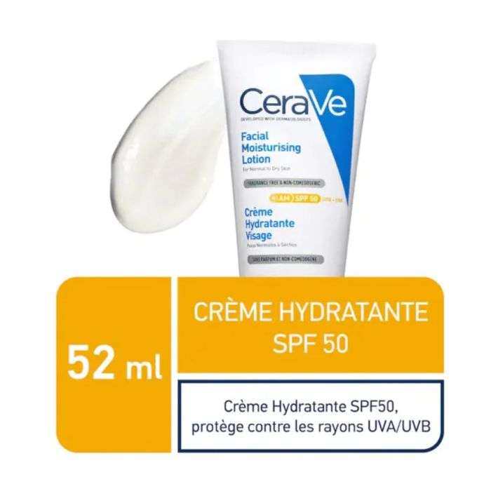 CERAVE creme hydratante visage spf 50 CERAVE creme hydratante visage spf 50