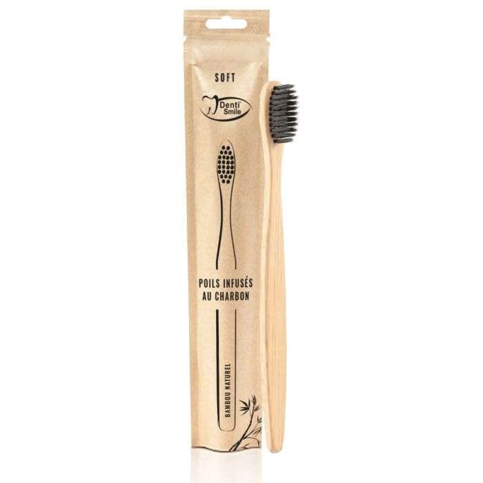 DENTI SMILE bambou naturel poils infusés au charbon DENTI SMILE bambou naturel poils infusés au charbon