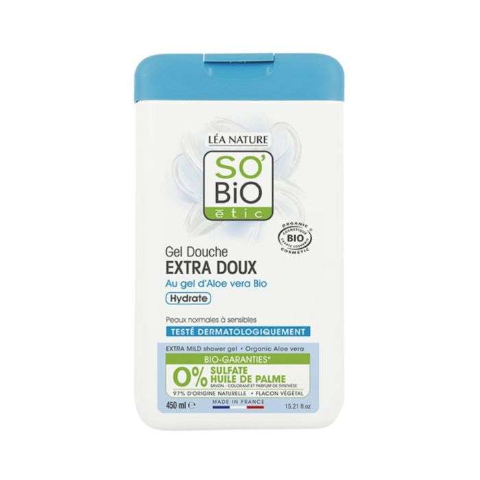 So'Bio Étic Douche Gel Extra Doux à l'Aloe Vera Bio 450ml