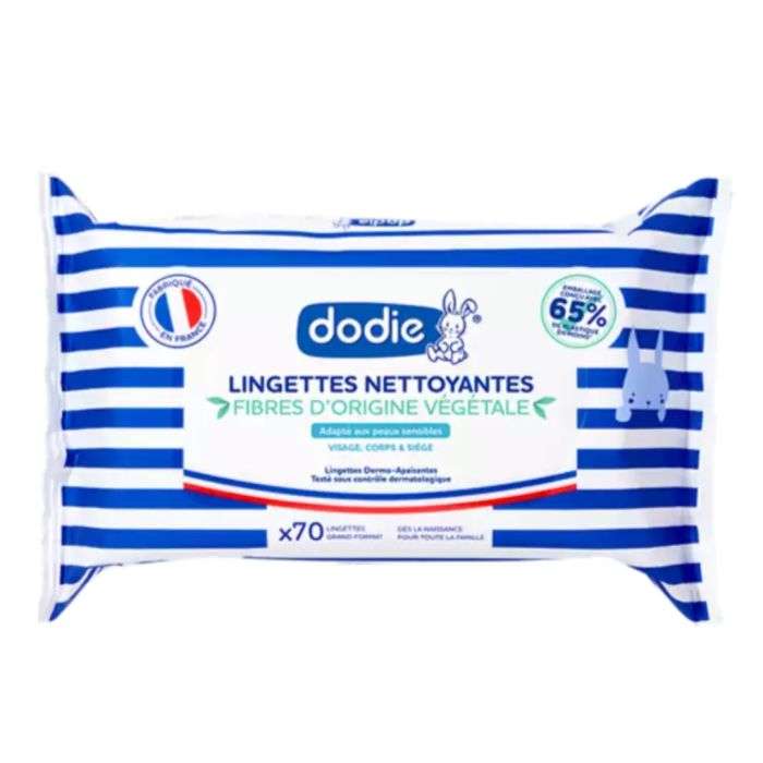 Lingette nettoyante bébé dermo apaisante 3en1 DODIE : la paquet de 70  lingettes à Prix Carrefour