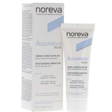 NOREVA AQUAREVA CRÈME HYDRATANTE 24H TEXTURE RICHE 40ML NOREVA AQUAREVA CRÈME HYDRATANTE 24H TEXTURE RICHE 40ML