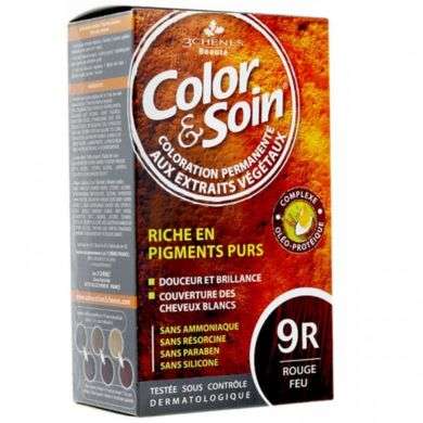 3 CHENES COLOR ET SOIN 9R Rouge Feu  3 CHENES COLOR ET SOIN 9R Rouge Feu