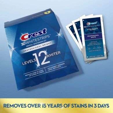 CREST 3D WHITESTRIPS PROFESSIONAL BRIGHT NIVEAU 12, 18 traitements