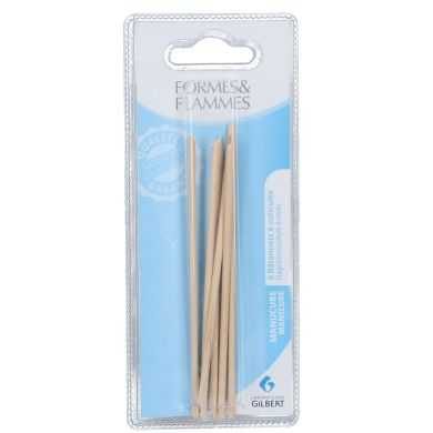 FORMES ET FLAMMES REPOUSSE-PEAUX BATONNETS MANUCURE ETUI DE 6