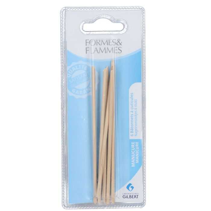 FORMES ET FLAMMES REPOUSSE-PEAUX BATONNETS MANUCURE ETUI DE 6 FORMES ET FLAMMES REPOUSSE-PEAUX BATONNETS MANUCURE ETUI DE 6