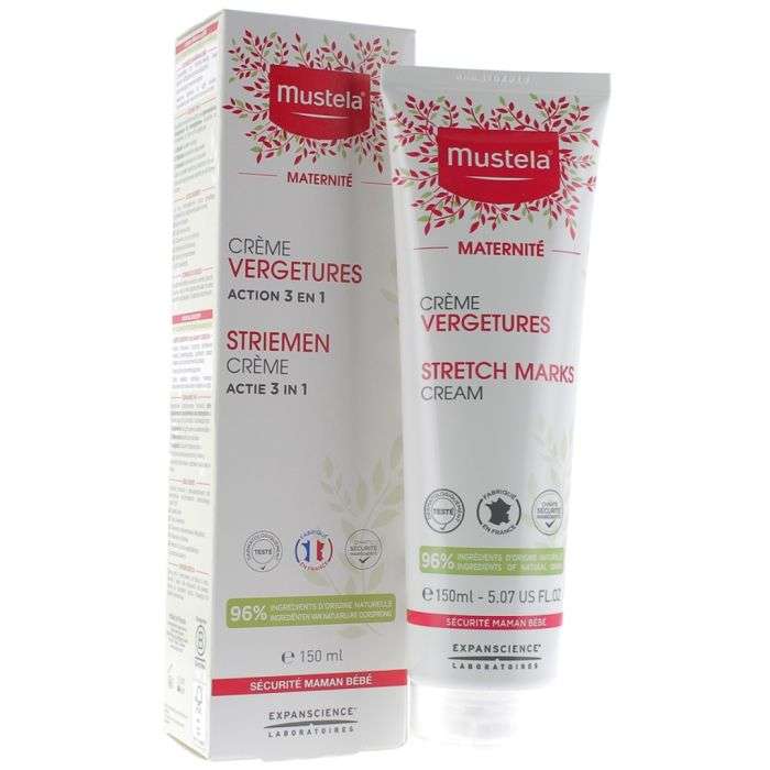 MUSTELA Crème prévention vergetures 3 en 1 - tube de 150 ml MUSTELA Crème prévention vergetures 3 en 1 - tube de 150 ml