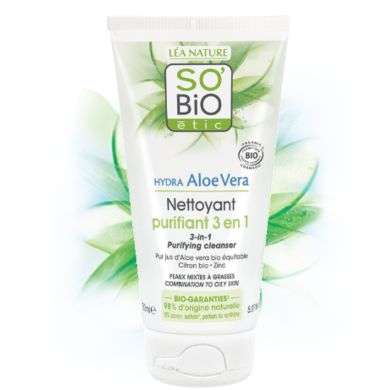 SO BIO HYDRA ALOE VERA NETTOYANT PURIFIANT 3 en 1 150ml SO BIO HYDRA ALOE VERA NETTOYANT PURIFIANT 3 en 1 150ml