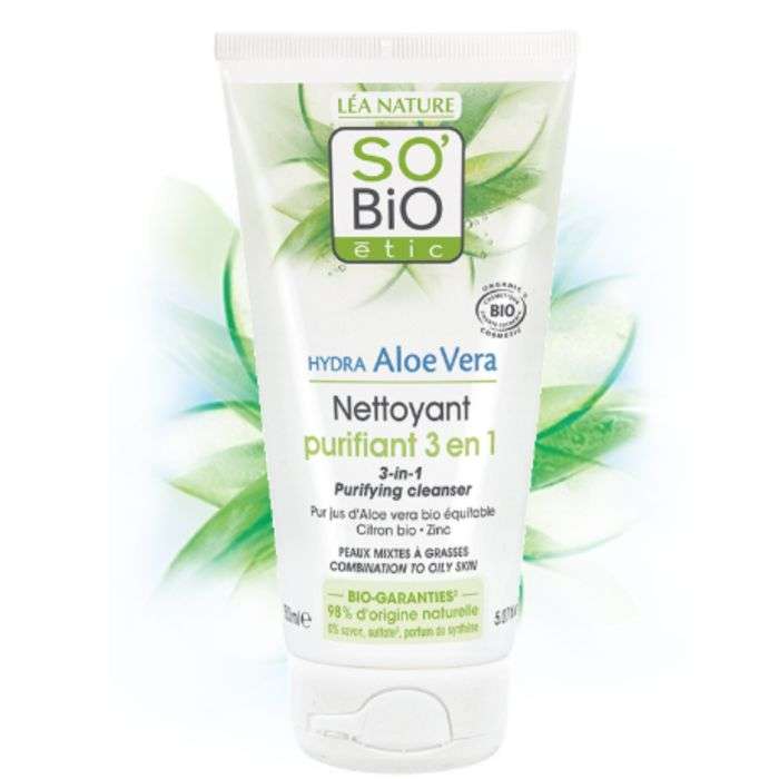 SO BIO HYDRA ALOE VERA NETTOYANT PURIFIANT 3 en 1 150ml SO BIO HYDRA ALOE VERA NETTOYANT PURIFIANT 3 en 1 150ml