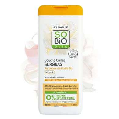 SO BiO DOUCHE CREME SURGAS AU BEURRE DE KARITE BIO NOURRIT 650 ml SO BiO DOUCHE CREME SURGAS AU BEURRE DE KARITE BIO NOURRIT 650 ml