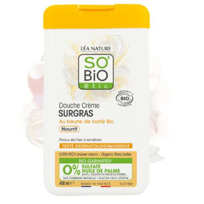 SO BIO DOUCHE CREME SURGRAS AU BEURRE DE KARITE BIO NOURRIT 450 ML SO BIO DOUCHE CREME SURGRAS AU BEURRE DE KARITE BIO NOURRIT 450 ML