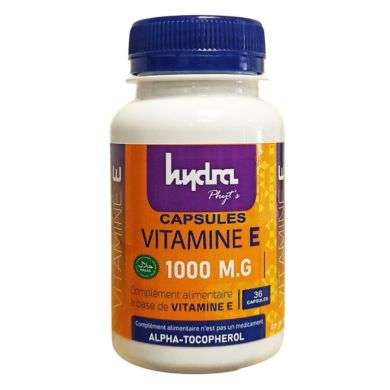 HYDRA CAPSULES VITAMINE E 1000 MG 36 capsules HYDRA CAPSULES VITAMINE E 1000 MG 36 capsules