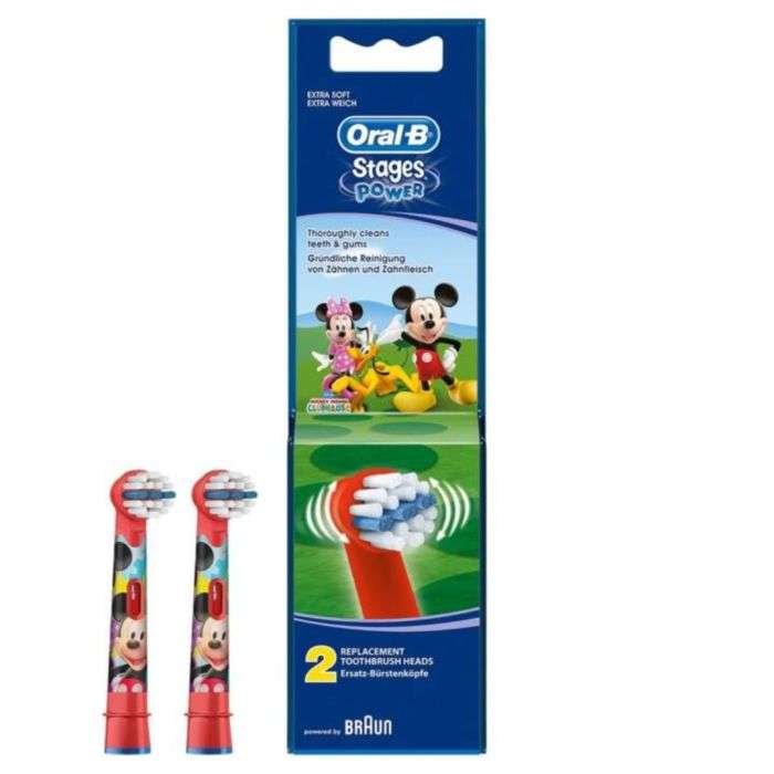 ORAL B STAGES POWER 2 tetes de remplacement Extra soft ORAL B STAGES POWER 2 tetes de remplacement Extra soft
