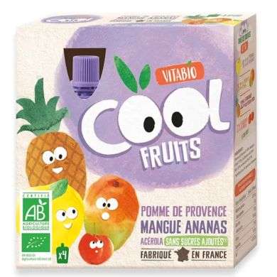 VITABIO COOL FRUITS POMME MANGUE ANANAS ACEROLA Boite de 4 VITABIO COOL FRUITS POMME MANGUE ANANAS ACEROLA Boite de 4