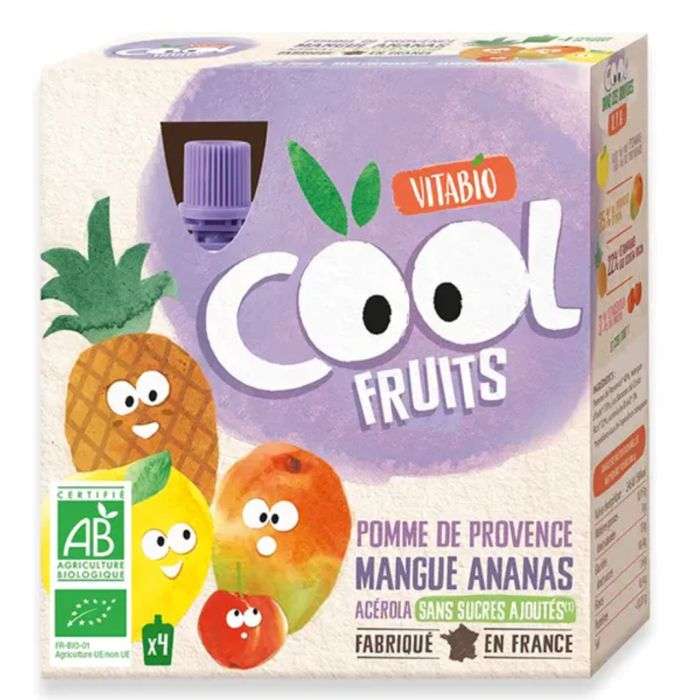 VITABIO COOL FRUITS POMME MANGUE ANANAS ACEROLA Boite de 4 VITABIO COOL FRUITS POMME MANGUE ANANAS ACEROLA Boite de 4