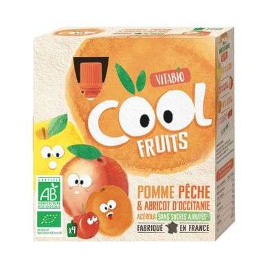 VITABIO COOL FRUITS POMME PECHE ABRICOT ACEROLA Boite de 4 VITABIO COOL FRUITS POMME PECHE ABRICOT ACEROLA Boite de 4