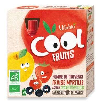 VITABIO COOL FRUITS POMME FRAISE MYRTILLE ACEROLA Boite de 4 VITABIO COOL FRUITS POMME FRAISE MYRTILLE ACEROLA Boite de 4