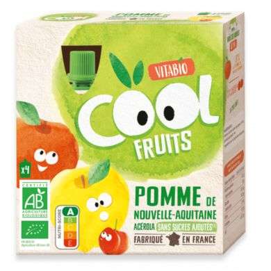 VITABIO COOL FRUITS POMME ACEROLA Boite de 4 VITABIO COOL FRUITS POMME ACEROLA Boite de 4