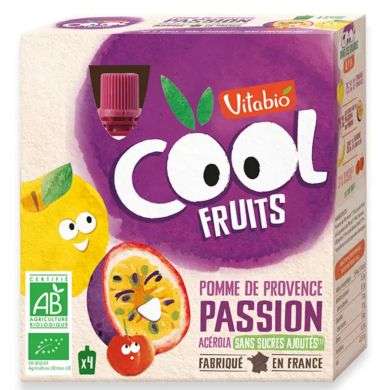 VITABIO COOL FRUITS POMME PASSION ACEROLA Boite de 4 VITABIO COOL FRUITS POMME PASSION ACEROLA Boite de 4