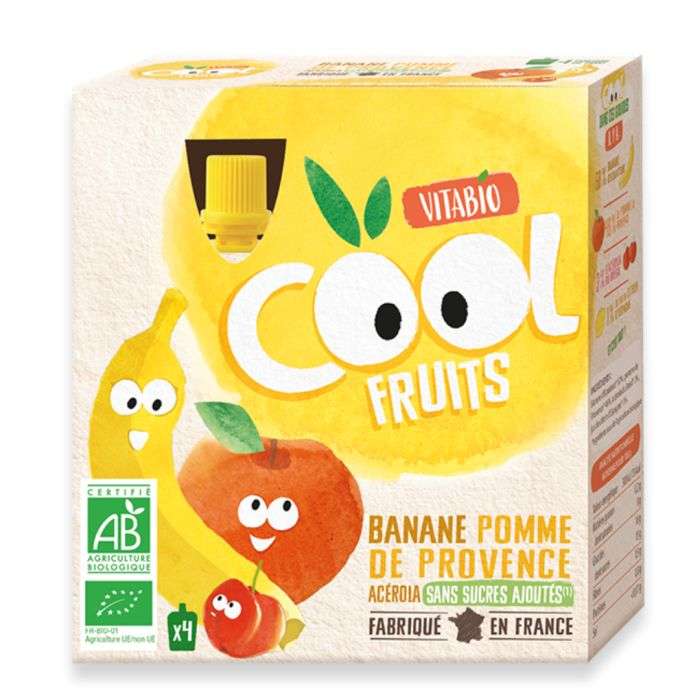 VITABIO COOL FRUITS BANANEPOMME ACEROLA pack de 4 VITABIO COOL FRUITS BANANEPOMME ACEROLA pack de 4