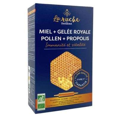 DIETAROMA MIEL + GELEE ROYALE + POLLEN + PROPOLIS 20 AMPOULES DIETAROMA MIEL + GELEE ROYALE + POLLEN + PROPOLIS 20 AMPOULES