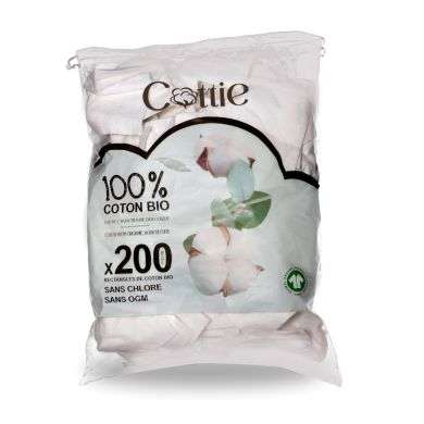 COTTIE 200 RECTANGLES DE COTON 100% BIO COTTIE 200 RECTANGLES DE COTON 100% BIO